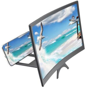 12inch New Mobile Phone Curved Screen Amplifier HD 3D Video Mobile Phone Magnifying Glass Stand Bracket Phone Foldable Holder